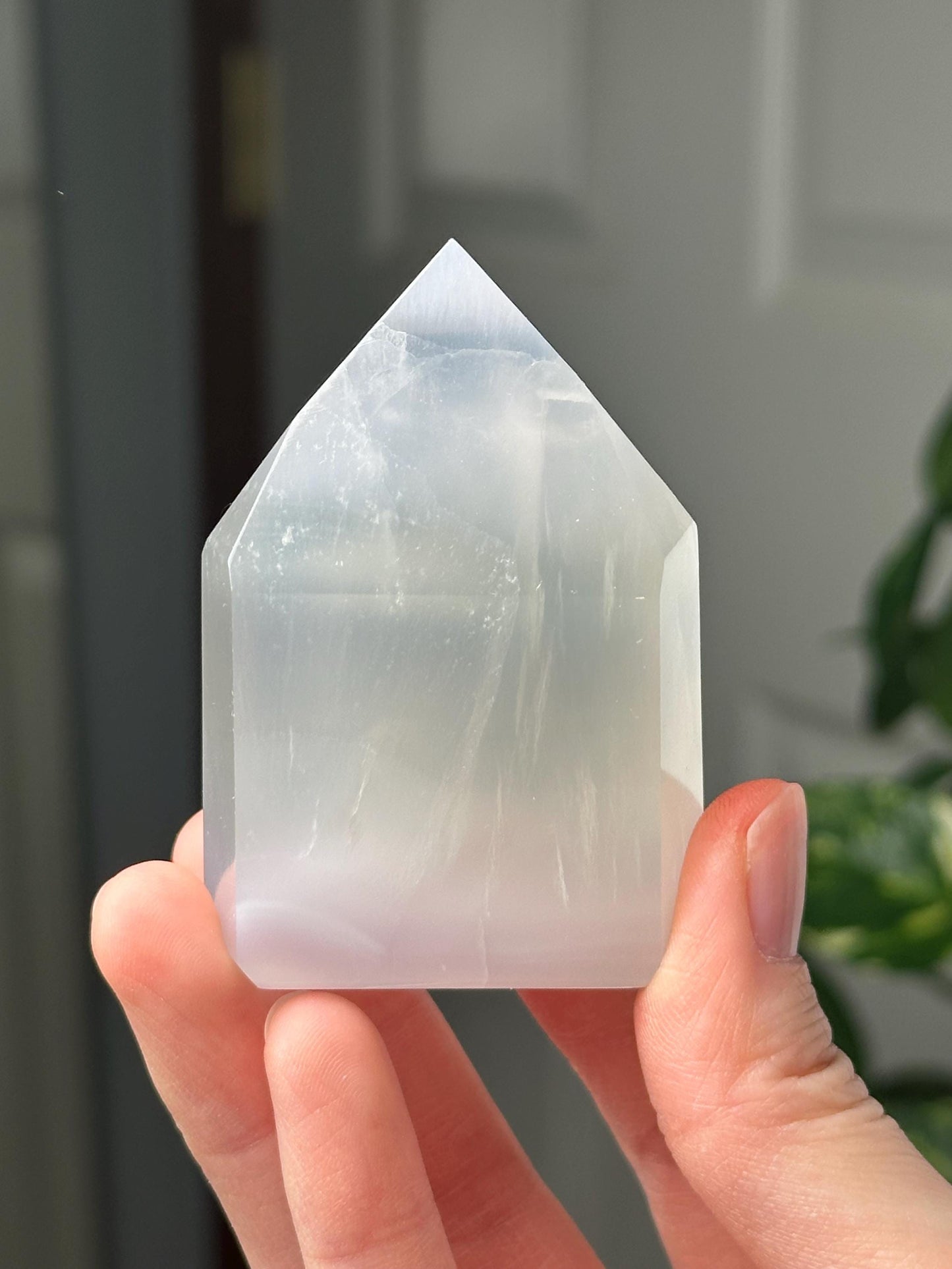 Yttrium Fluorite Tower with Lavender Banding | Natural Fluorite Crystal Point | Polished Mineral Specimen Collectors Display Decor Accent