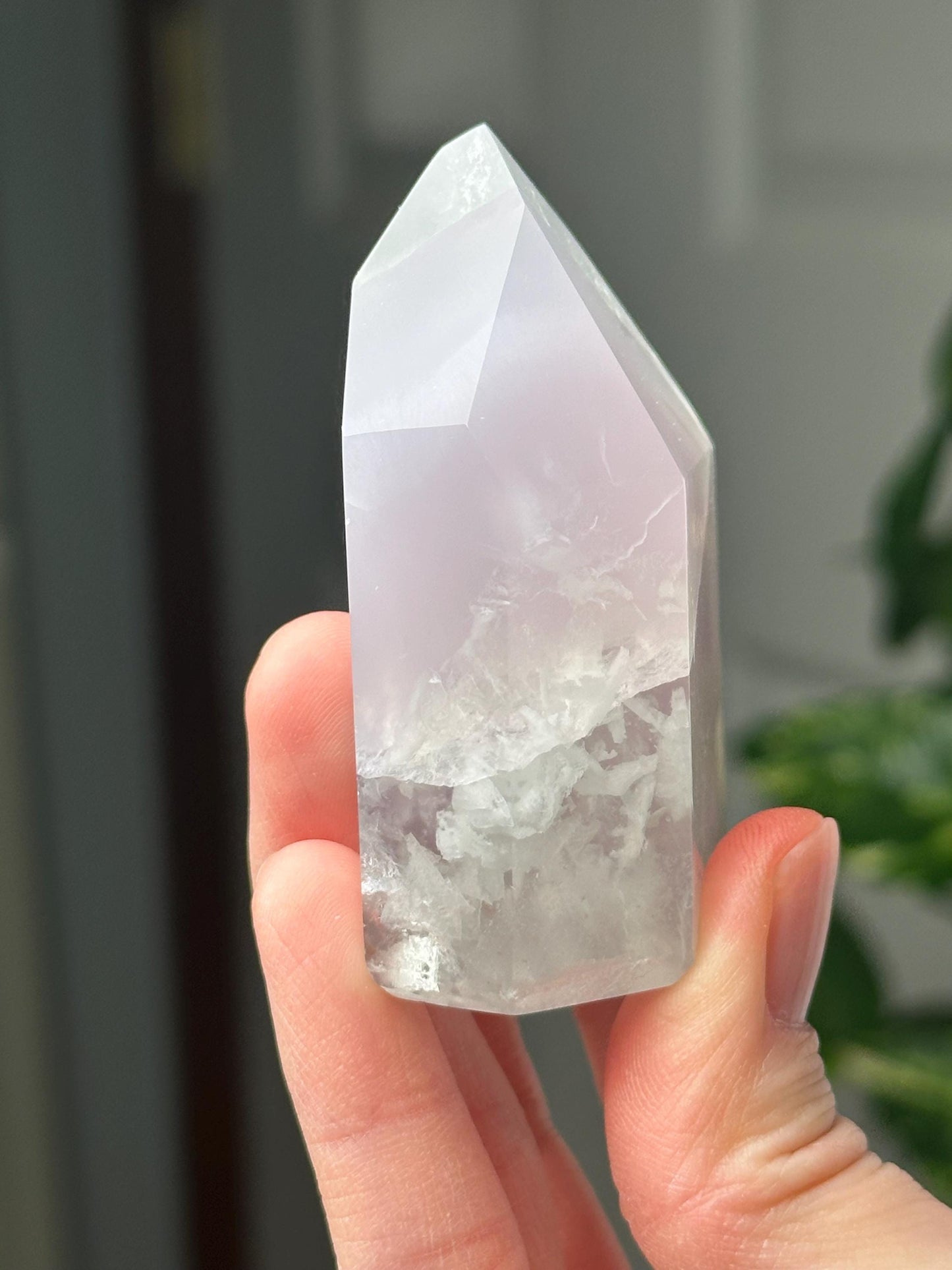 Yttrium Fluorite Tower with Lavender Banding | Natural Fluorite Crystal Point | Polished Mineral Specimen Collectors Display Decor Accent