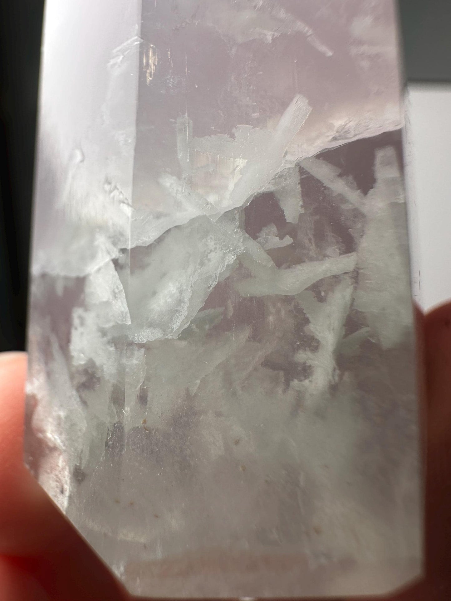 Yttrium Fluorite Tower with Lavender Banding | Natural Fluorite Crystal Point | Polished Mineral Specimen Collectors Display Decor Accent