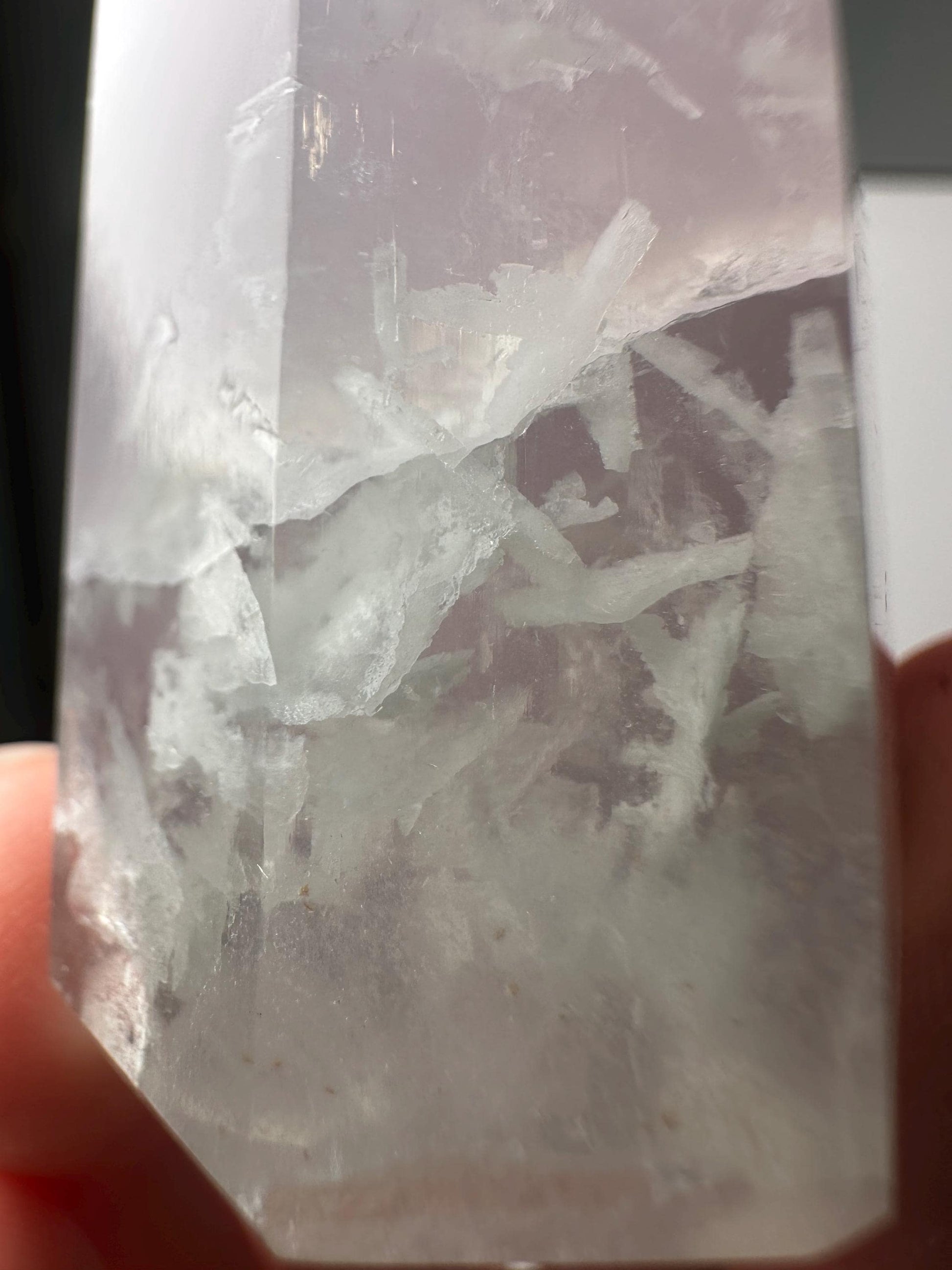 Yttrium Fluorite Tower with Lavender Banding | Natural Fluorite Crystal Point | Polished Mineral Specimen Collectors Display Decor Accent