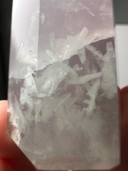 Yttrium Fluorite Tower with Lavender Banding | Natural Fluorite Crystal Point | Polished Mineral Specimen Collectors Display Decor Accent