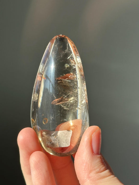 Smoky Citrine Palmstone | Natural Smoky Citrine Quartz Hand Stone | Polished Mineral Specimen Collectors Display Decor Accent