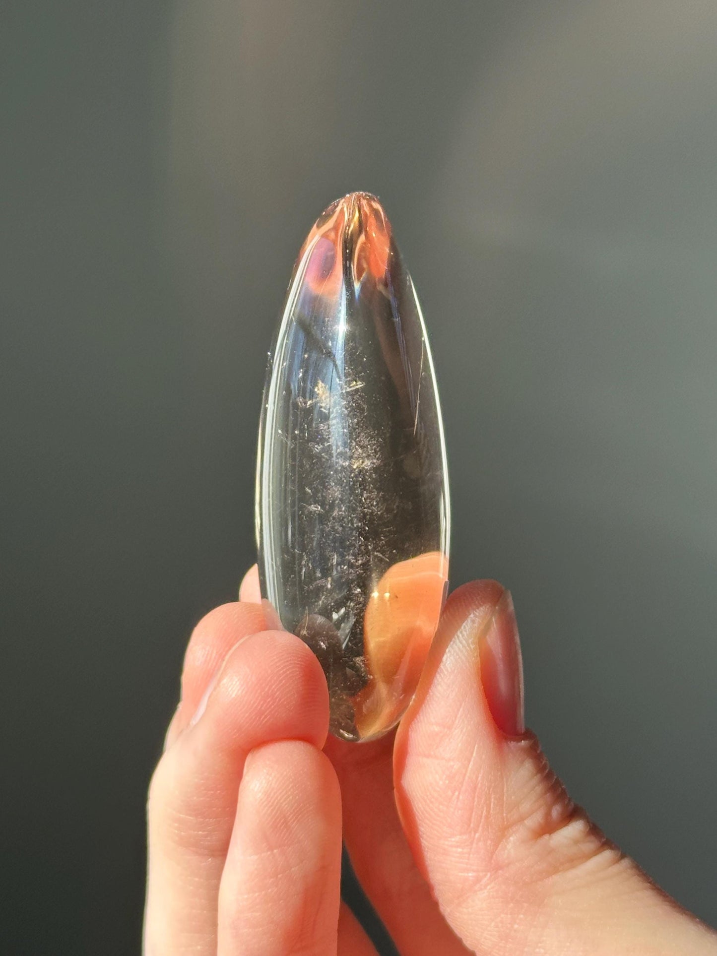 Smoky Quartz Palmstone | Natural Smoky Quartz Crystal Hand Stone | Polished Mineral Specimen for Collectors Display Decor Accent