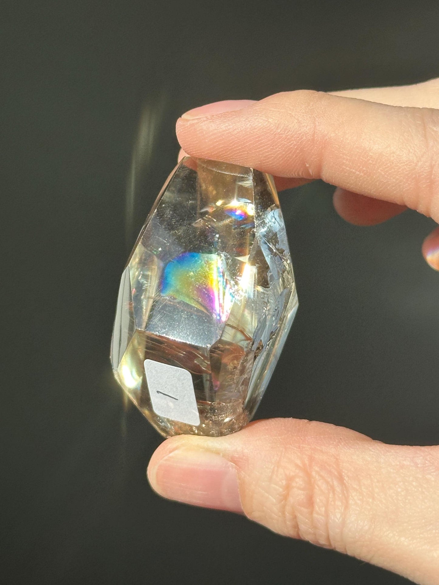 Heat Treated Citrine Rainbow Gem | Yellow Quartz Crystal Display Piece | Polished Mineral Specimen for Collectors Decor Accent
