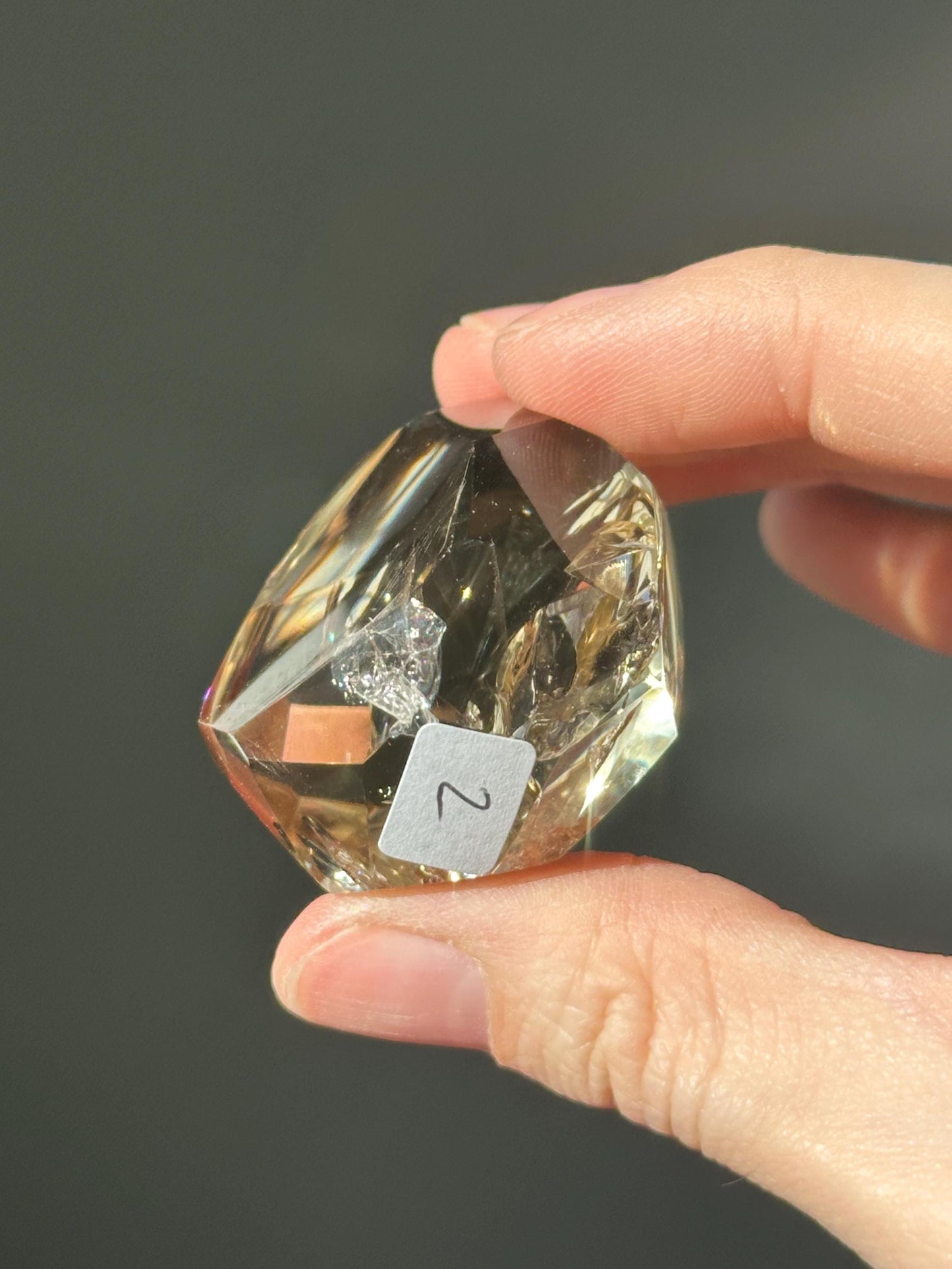 Heat Treated Citrine Rainbow Gem | Yellow Quartz Crystal Display Piece | Polished Mineral Specimen for Collectors Decor Accent