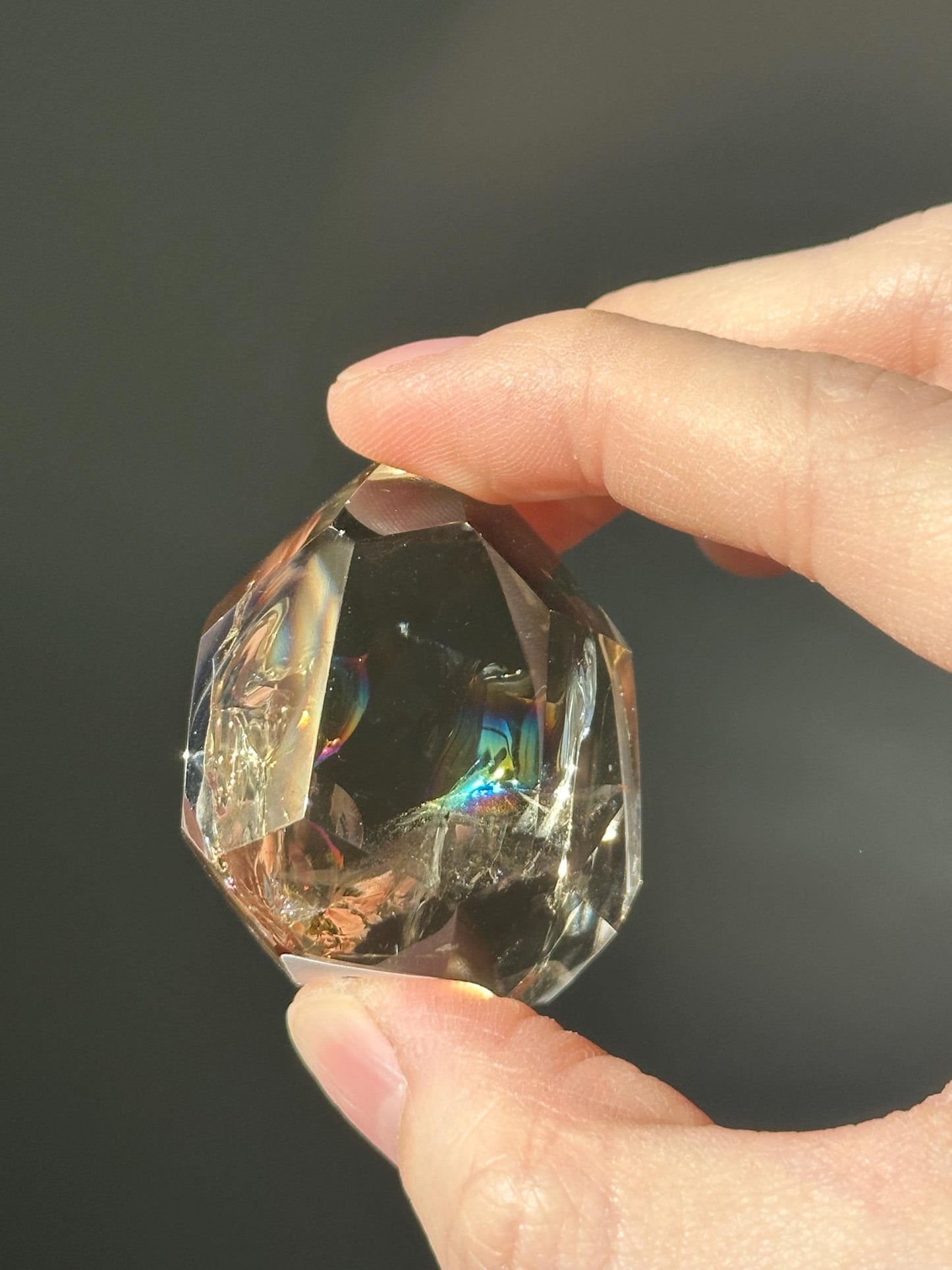 Heat Treated Citrine Rainbow Gem | Yellow Quartz Crystal Display Piece | Polished Mineral Specimen for Collectors Decor Accent