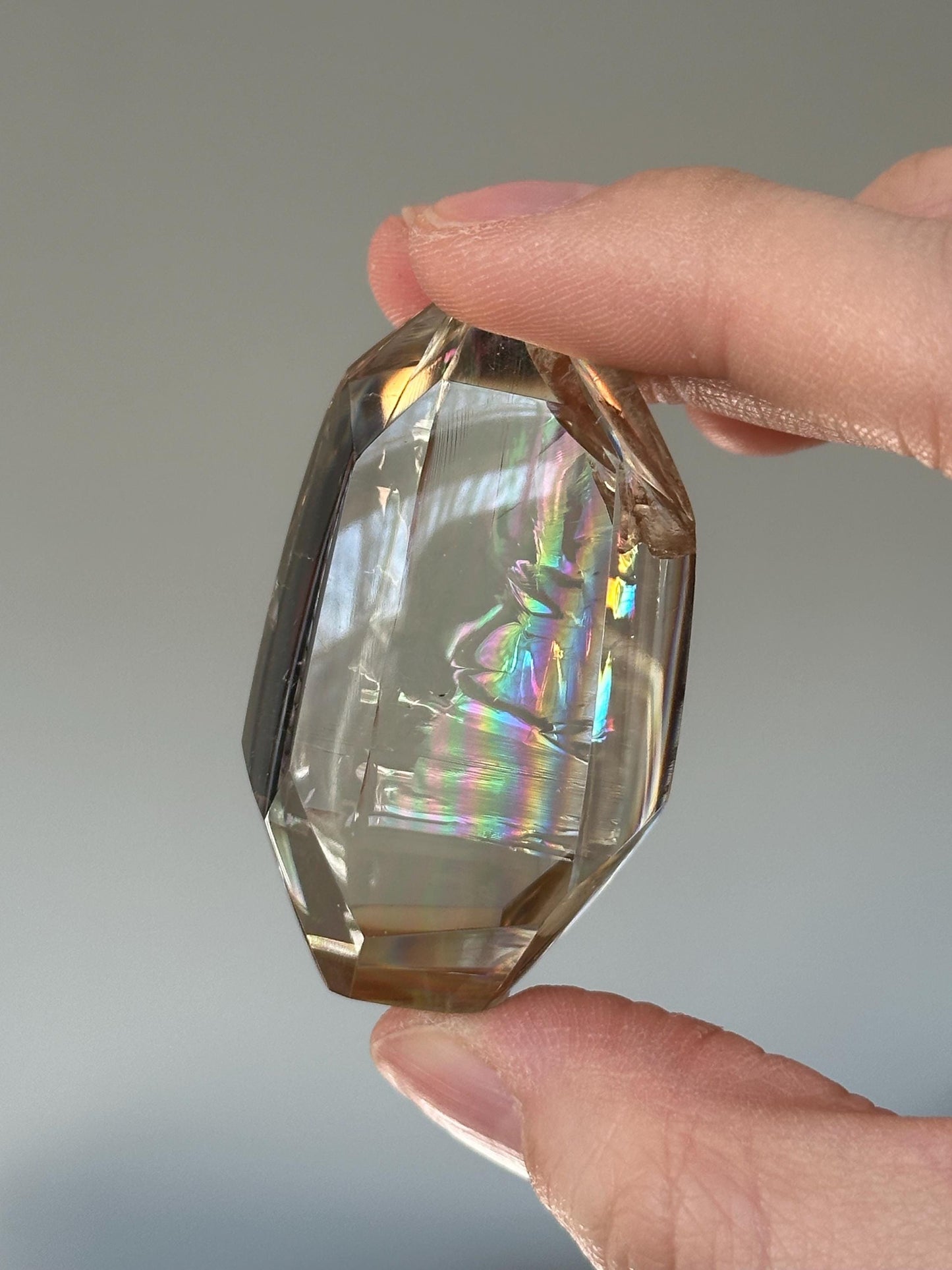 Heat Treated Citrine Rainbow Gem | Yellow Quartz Crystal Display Piece | Polished Mineral Specimen for Collectors Decor Accent