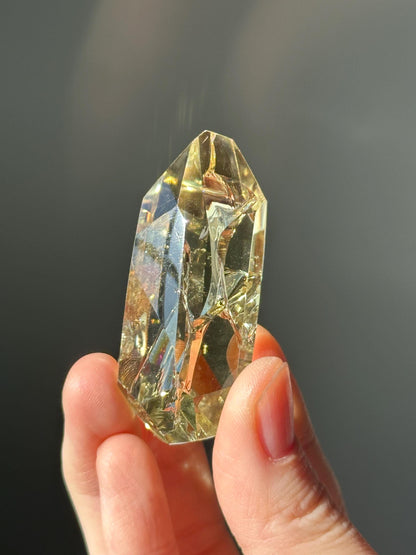 Heat Treated Citrine Rainbow Gem | Yellow Quartz Crystal Display Piece | Polished Mineral Specimen for Collectors Decor Accent