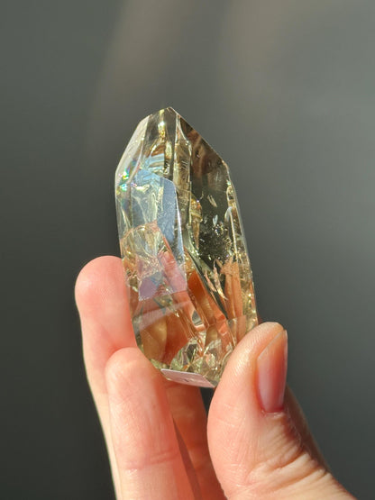 Heat Treated Citrine Rainbow Gem | Yellow Quartz Crystal Display Piece | Polished Mineral Specimen for Collectors Decor Accent