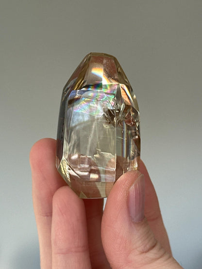 Heat Treated Citrine Rainbow Gem | Yellow Quartz Crystal Display Piece | Polished Mineral Specimen for Collectors Decor Accent