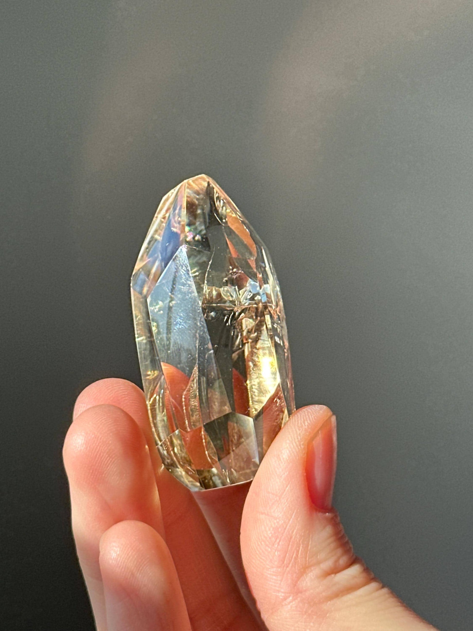 Heat Treated Citrine Rainbow Gem | Yellow Quartz Crystal Display Piece | Polished Mineral Specimen for Collectors Decor Accent