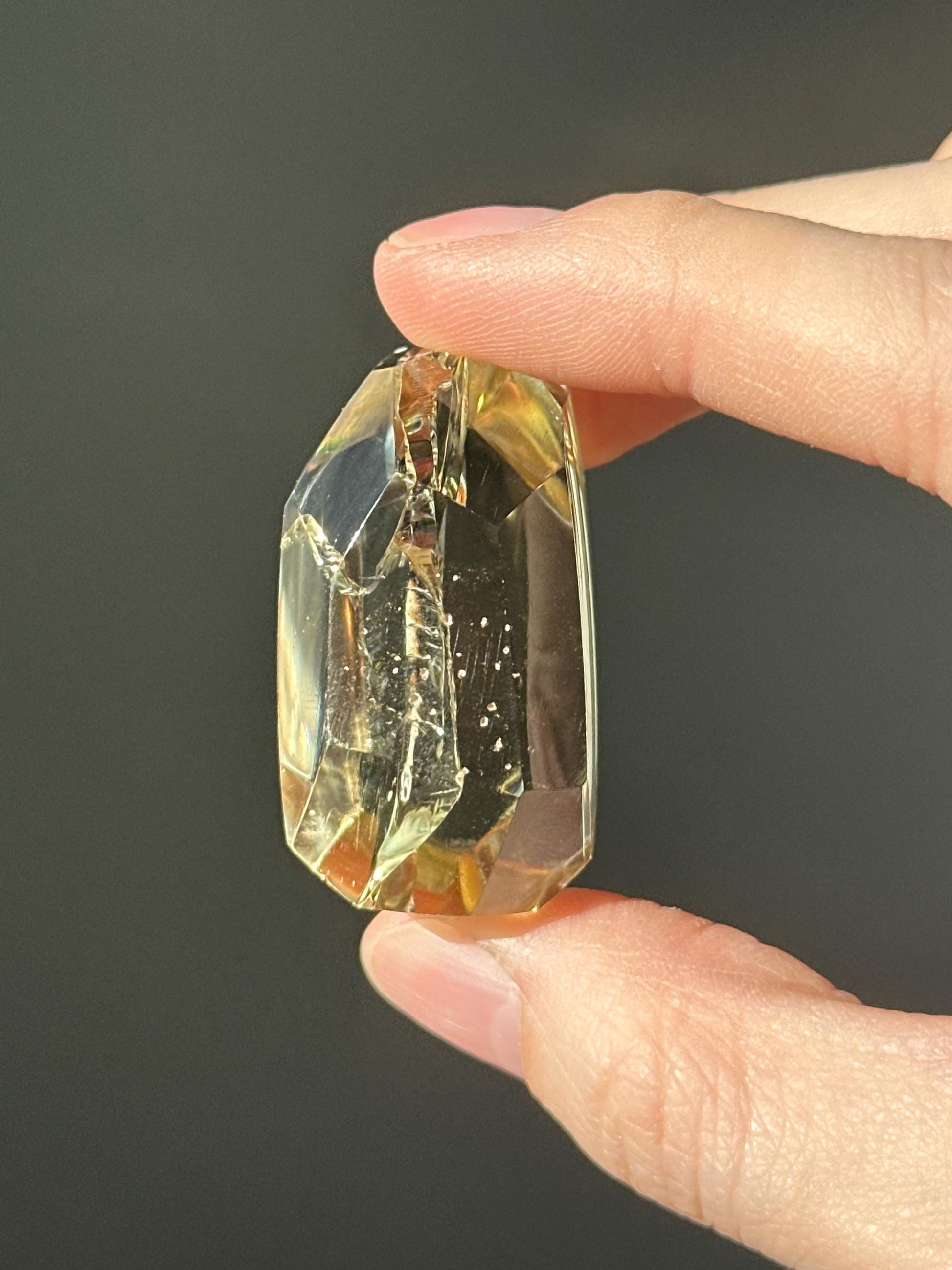 Heat Treated Citrine Rainbow Gem | Yellow Quartz Crystal Display Piece | Polished Mineral Specimen for Collectors Decor Accent