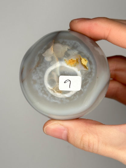 Orca Agate Sphere | Natural Banded Agate Crystal Ball | Polished Mineral Specimen for Collectors Display Decor Accent