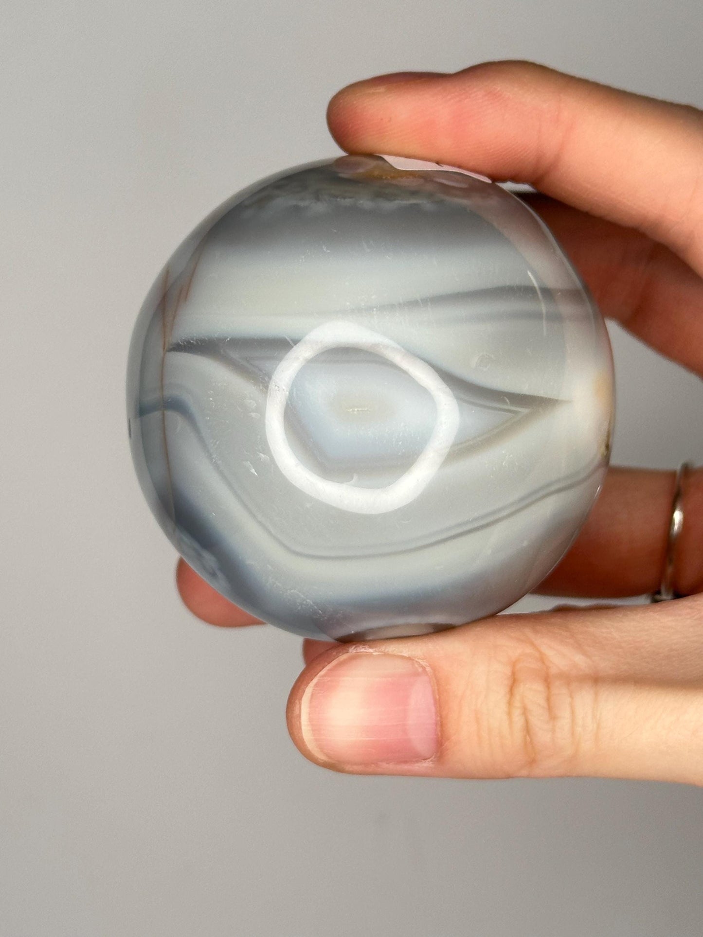 Orca Agate Sphere | Natural Banded Agate Crystal Ball | Polished Mineral Specimen for Collectors Display Decor Accent