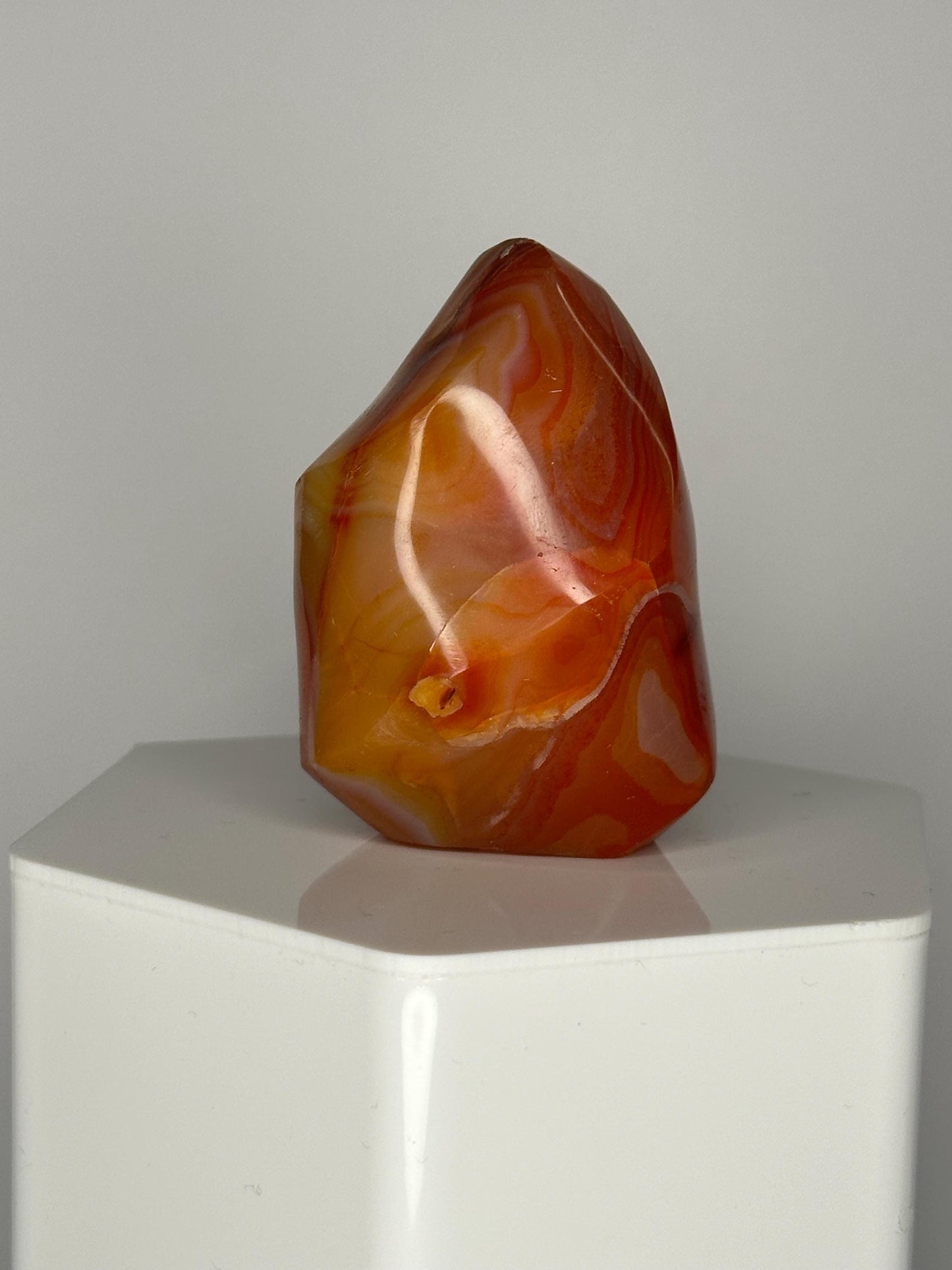 Carnelian Flame | Natural Orange Carnelian Crystal Flame Carving | Polished Mineral Specimen for Collectors Display Decor Accent