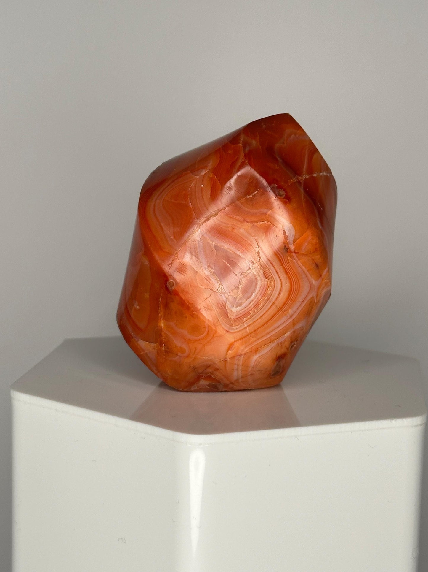 Carnelian Flame | Natural Orange Carnelian Crystal Flame Carving | Polished Mineral Specimen for Collectors Display Decor Accent