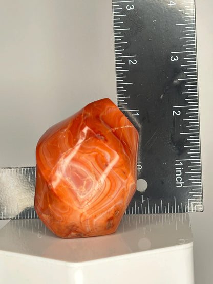Carnelian Flame | Natural Orange Carnelian Crystal Flame Carving | Polished Mineral Specimen for Collectors Display Decor Accent