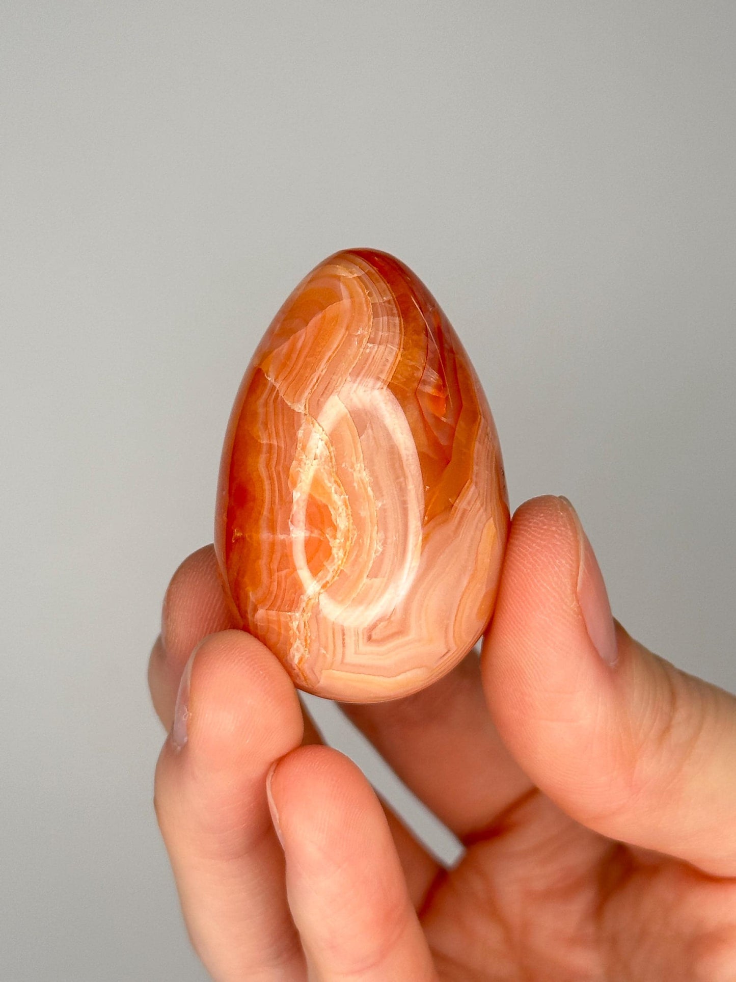 Mini Carnelian Egg | Natural Orange Carnelian Crystal Egg Carving | Polished Mineral Specimen for Collectors Display Decor Accent