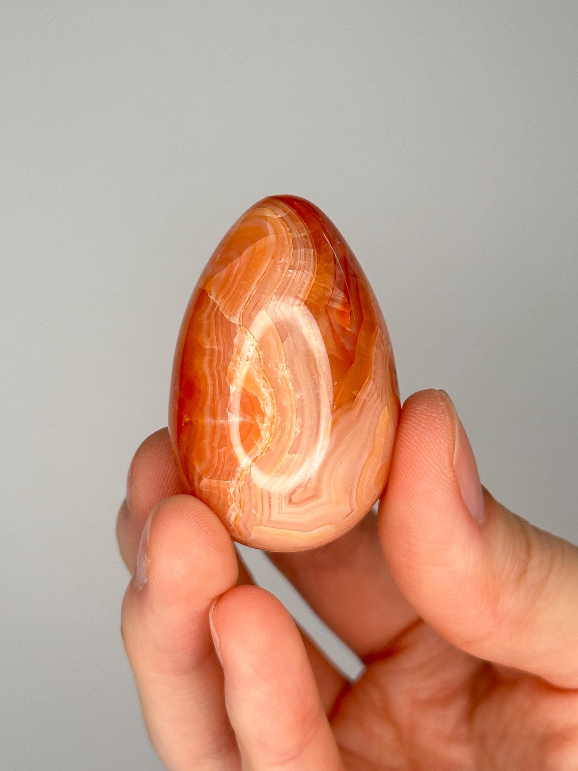 Mini Carnelian Egg | Natural Orange Carnelian Crystal Egg Carving | Polished Mineral Specimen for Collectors Display Decor Accent