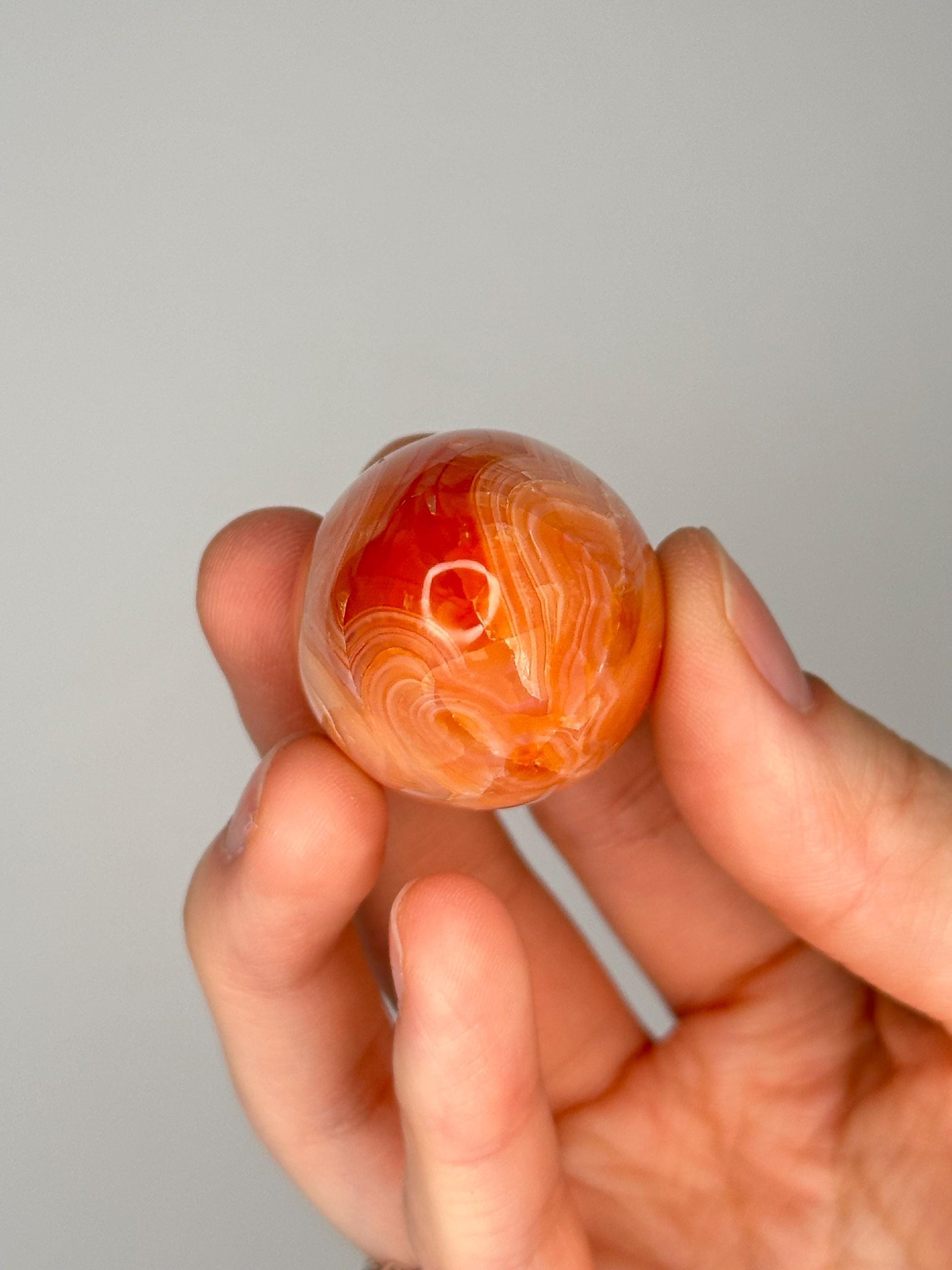 Mini Carnelian Egg | Natural Orange Carnelian Crystal Egg Carving | Polished Mineral Specimen for Collectors Display Decor Accent