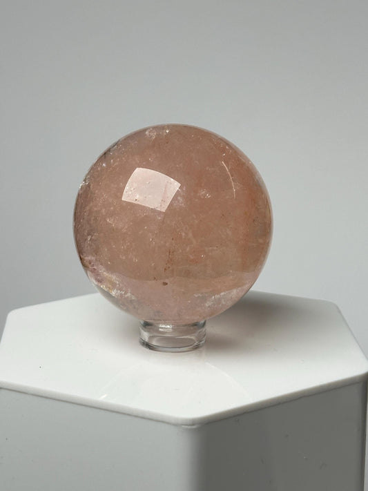 Pink Fire Quartz | Natural Hematite Included Quartz Crystal | Vibrant Mineral Display Piece for Collectors Cabinet Decor Accent