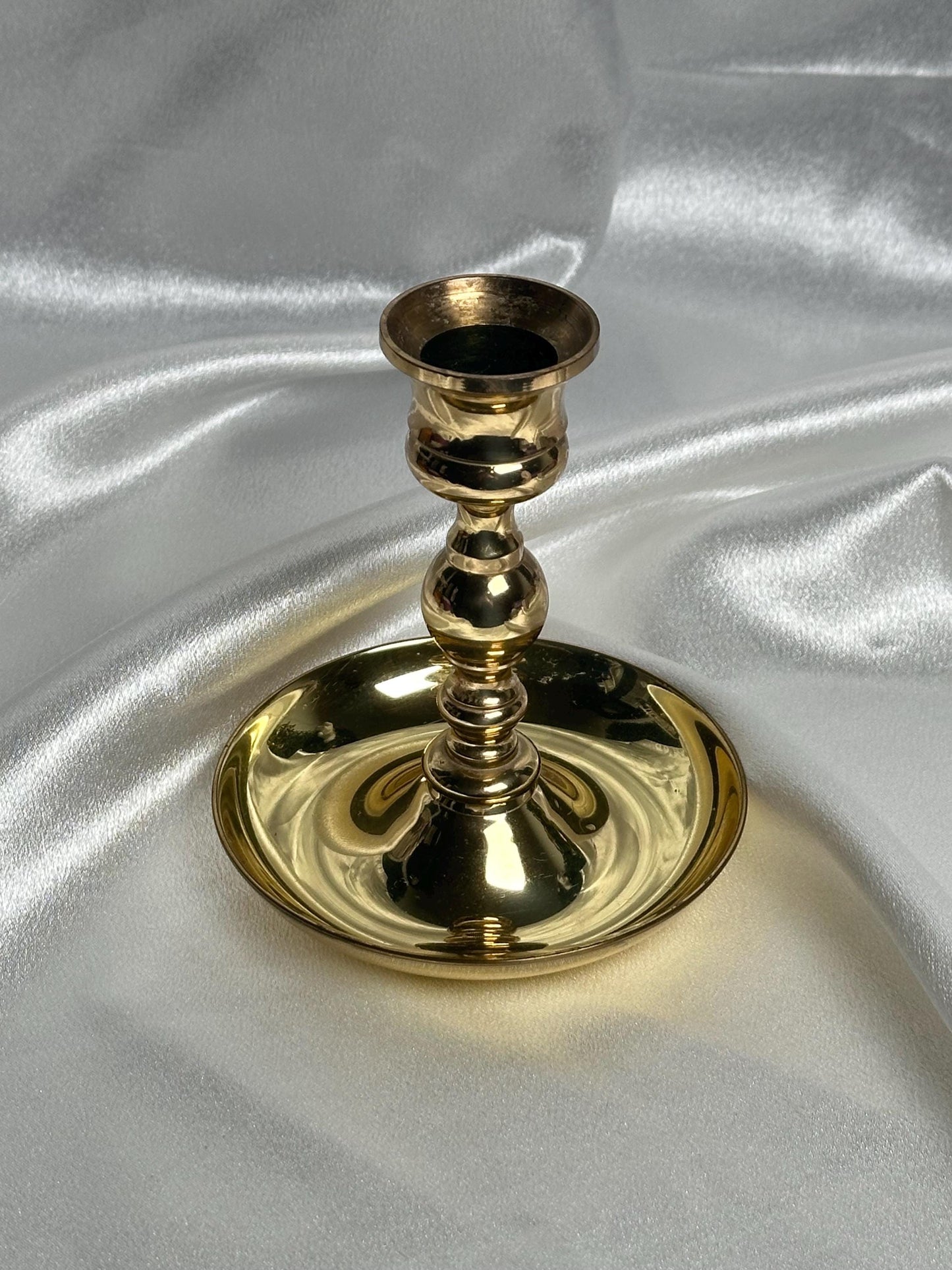 Brass Candle Holder Sphere Stand with Dish | Metal Crystal Ball Holder with Tumble Tray | Decorative Orb Display Base for Collectors Decor