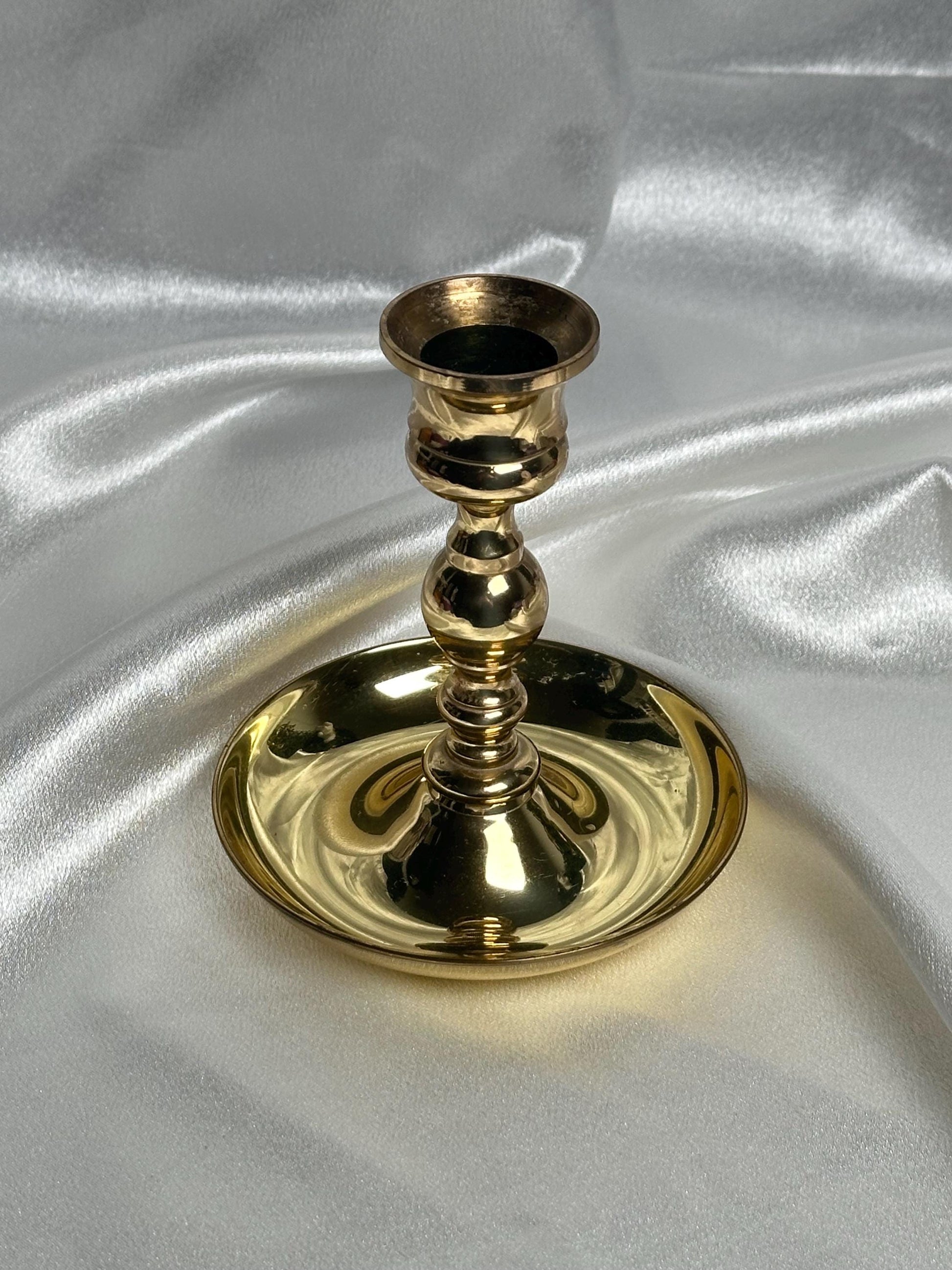 Brass Candle Holder Sphere Stand with Dish | Metal Crystal Ball Holder with Tumble Tray | Decorative Orb Display Base for Collectors Decor