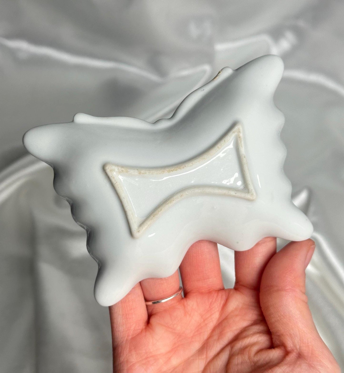 Porcelain Butterfly Dish Floral Pattern | Vintage Ceramic Trinket Tray jewelry Keys Crystals | Decorative Catchall Plate Home Decor Accent