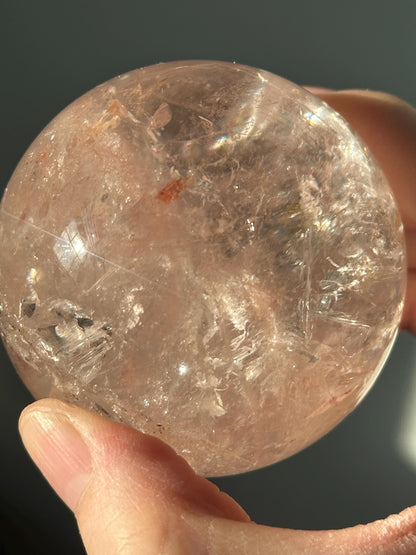 Pink Fire Quartz | Natural Hematite Included Quartz Crystal | Vibrant Mineral Display Piece for Collectors Cabinet Decor Accent