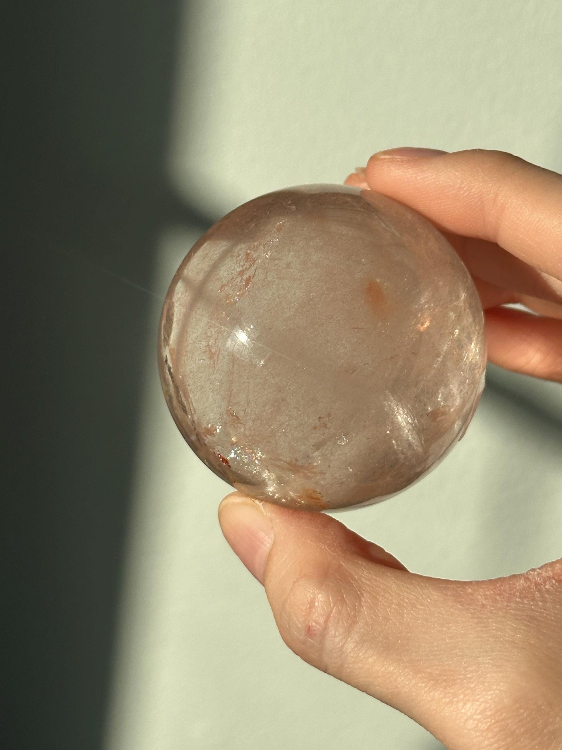 Pink Fire Quartz | Natural Hematite Included Quartz Crystal | Vibrant Mineral Display Piece for Collectors Cabinet Decor Accent