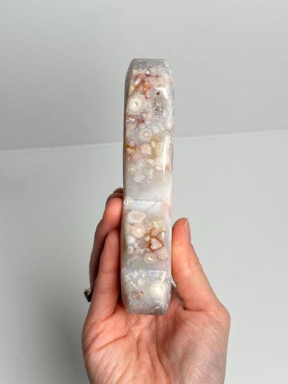 Flower Agate Bear Carving | Natural Flower Agate Animal Sculpture | Polished Mineral Specimen for Collectors Display Decor Accent