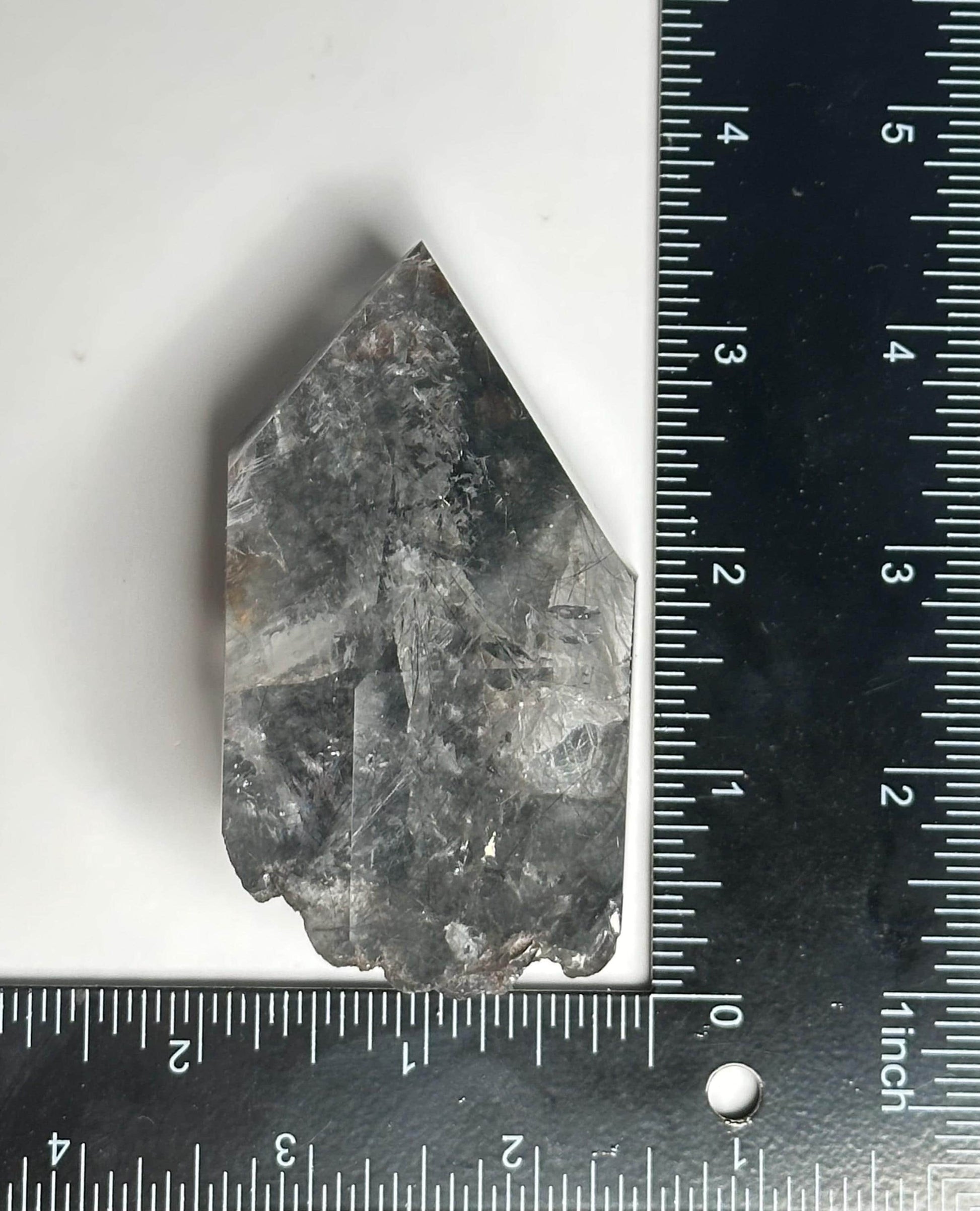 Blue Tara Indicolite Rutile in Quartz Freeform with Stand | Natural Blue Rutile Included Quartz Sculpture | Mineral Specimen Display