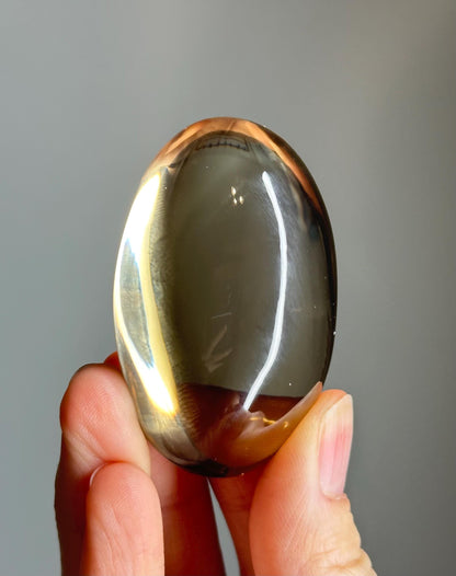 Citrine Palmstone | Natural Smoky Citrine Quartz Hand Stone | Polished Mineral Specimen Collectors Display Decor Accent