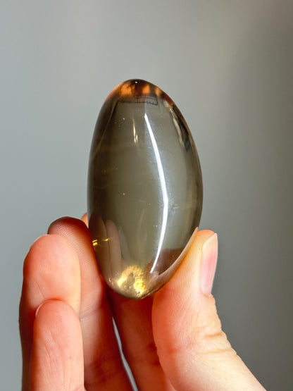 Citrine Palmstone | Natural Smoky Citrine Quartz Hand Stone | Polished Mineral Specimen Collectors Display Decor Accent