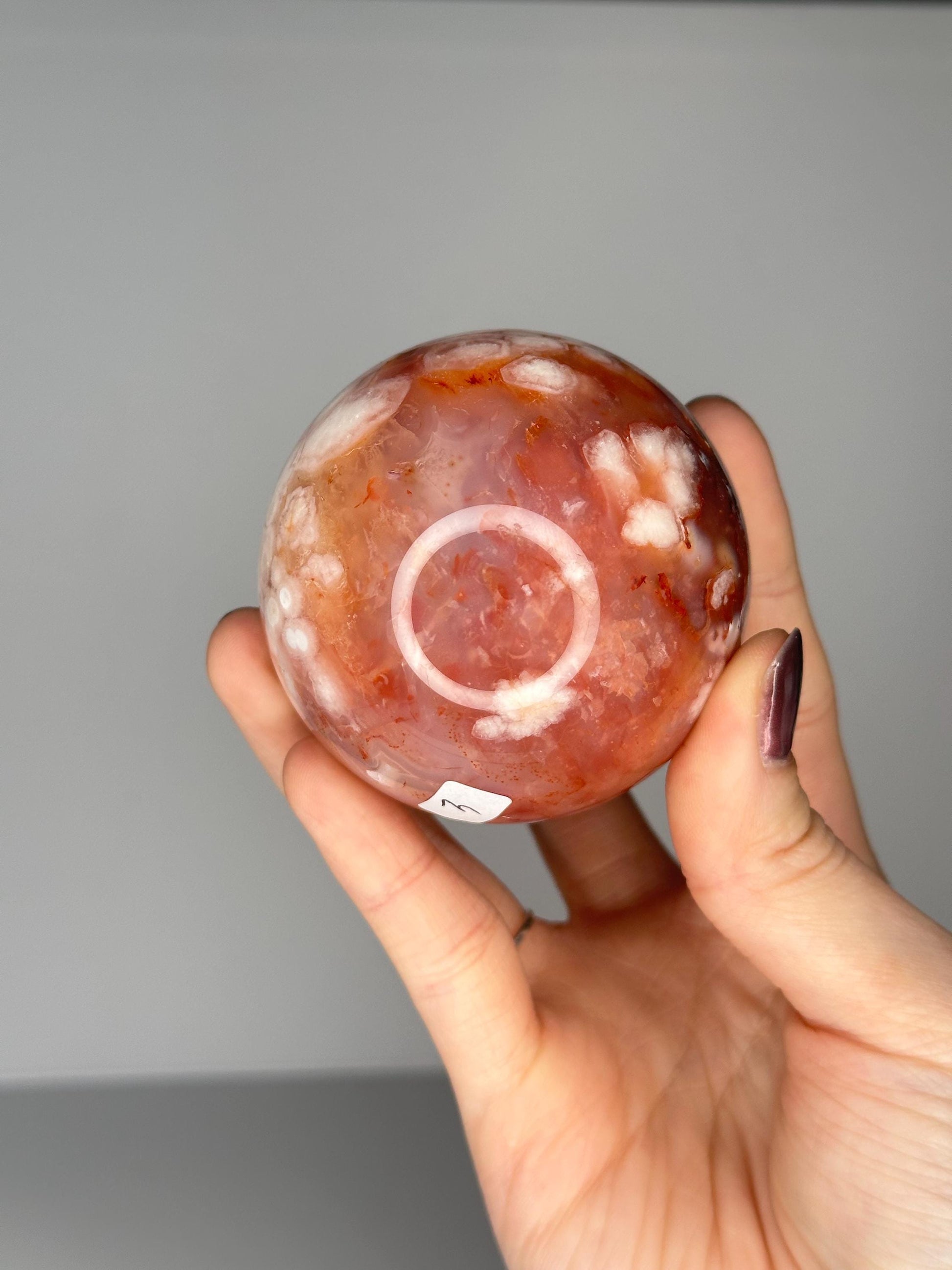 Pink Carnelian & Flower Agate Sphere | Soft Peachy Tones with Subtle Banding | Beautiful Crystal Orb for Display or Meditation