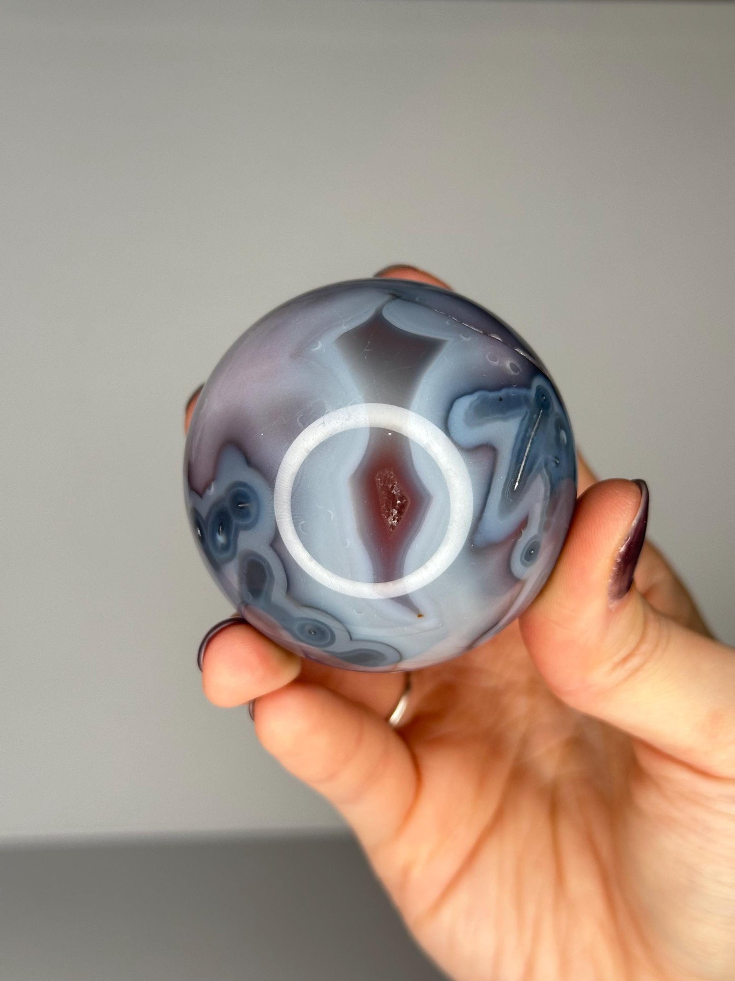 Swazi Agate Sphere | Natural Banded Agate Crystal Ball | Polished Stone Sphere Mineral Specimen for Collectors & Display