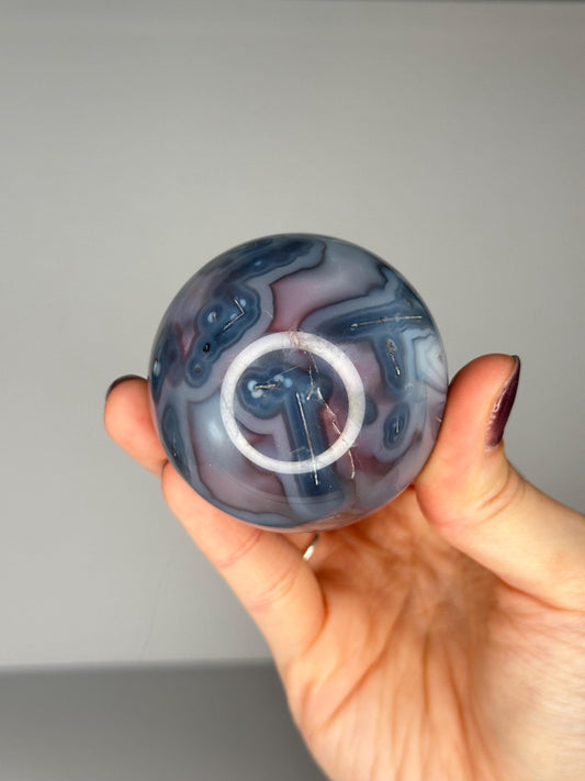 Swazi Agate Sphere | Natural Banded Agate Crystal Ball | Polished Stone Sphere Mineral Specimen for Collectors & Display