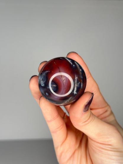 Swazi Agate Sphere | Natural Banded Agate Crystal Ball | Polished Stone Sphere Mineral Specimen for Collectors & Display