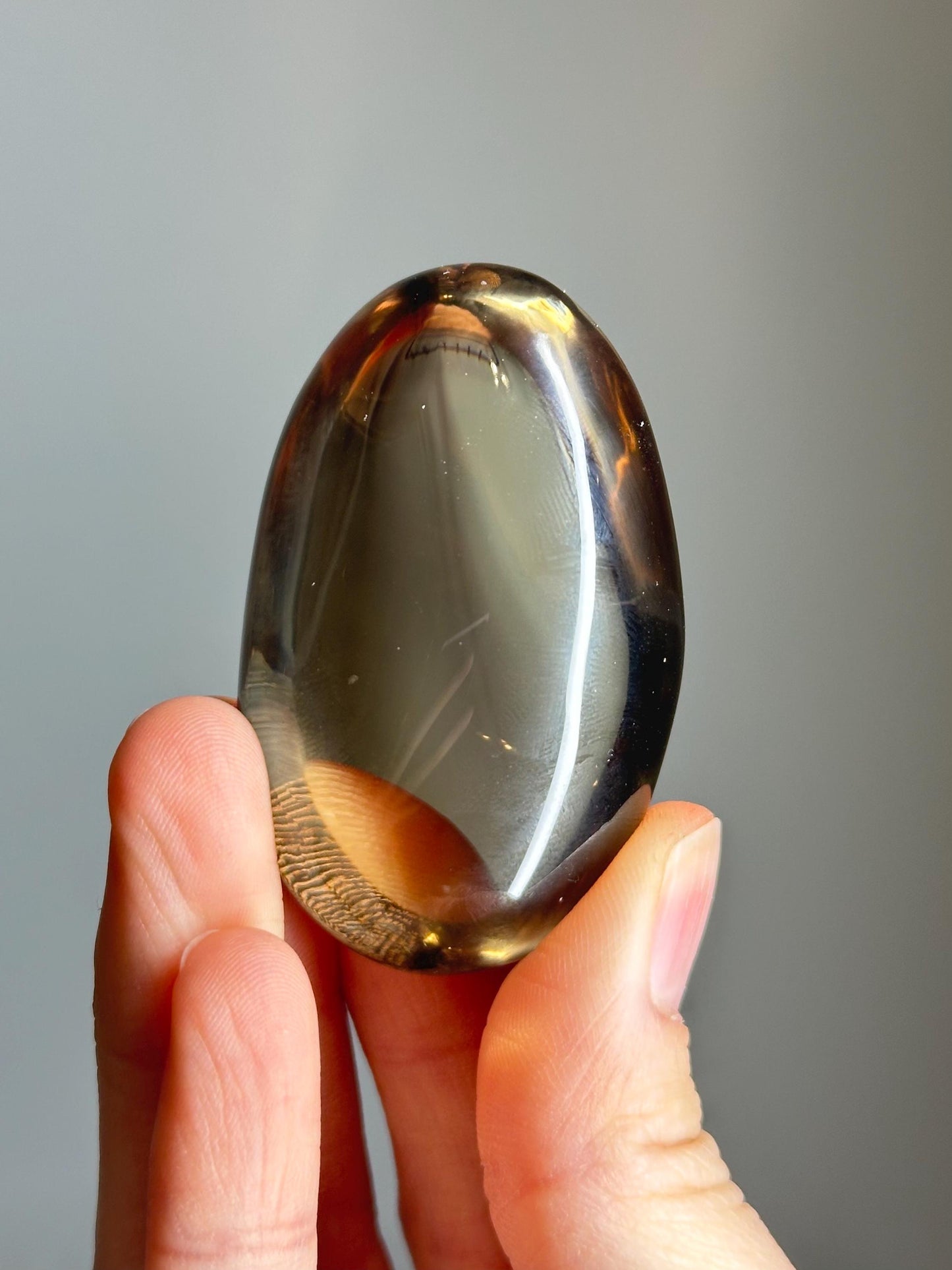 Citrine Palmstone | Natural Smoky Citrine Quartz Hand Stone | Polished Mineral Specimen Collectors Display Decor Accent