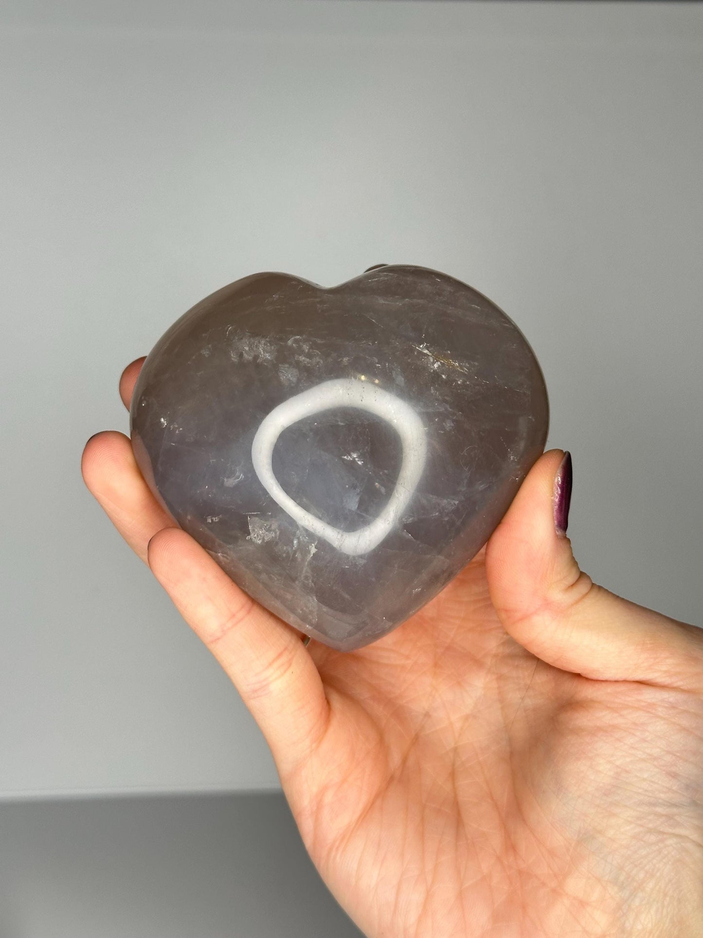 Blue Rose Quartz Heart | Natural Quartz Crystal Heart Display | Polished Stone Decor Piece for Collectors & Home Shelves