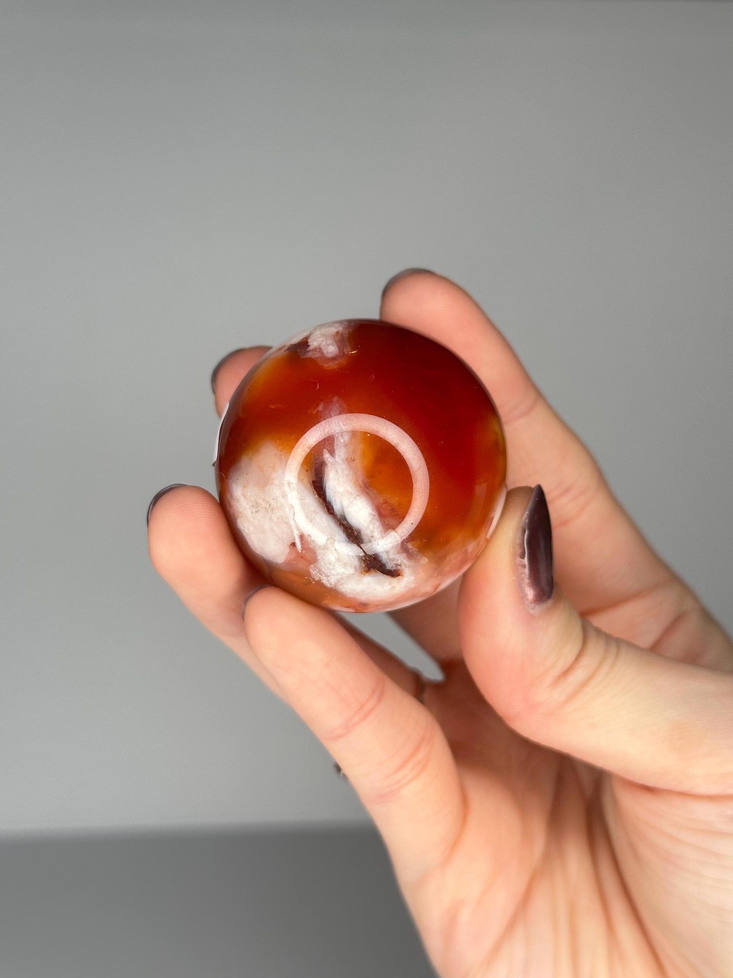 Pink Carnelian & Flower Agate Sphere | Soft Peachy Tones with Subtle Banding | Beautiful Crystal Orb for Display or Meditation