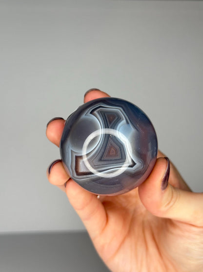 Swazi Agate Sphere | Natural Banded Agate Crystal Ball | Polished Stone Sphere Mineral Specimen for Collectors & Display