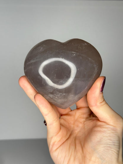 Blue Rose Quartz Heart | Natural Quartz Crystal Heart Display | Polished Stone Decor Piece for Collectors & Home Shelves