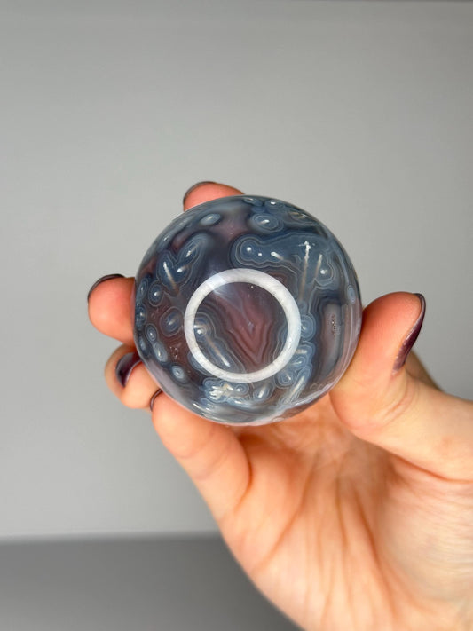 Swazi Agate Sphere | Natural Banded Agate Crystal Ball | Polished Stone Sphere Mineral Specimen for Collectors & Display