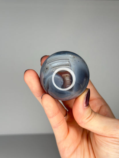 Swazi Agate Sphere | Natural Banded Agate Crystal Ball | Polished Stone Sphere Mineral Specimen for Collectors & Display