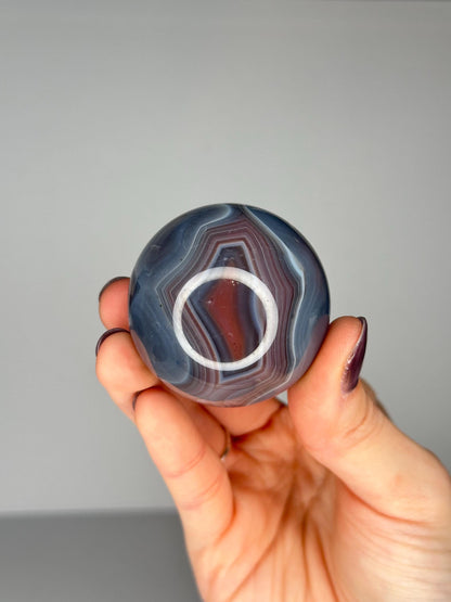 Swazi Agate Sphere | Natural Banded Agate Crystal Ball | Polished Stone Sphere Mineral Specimen for Collectors & Display