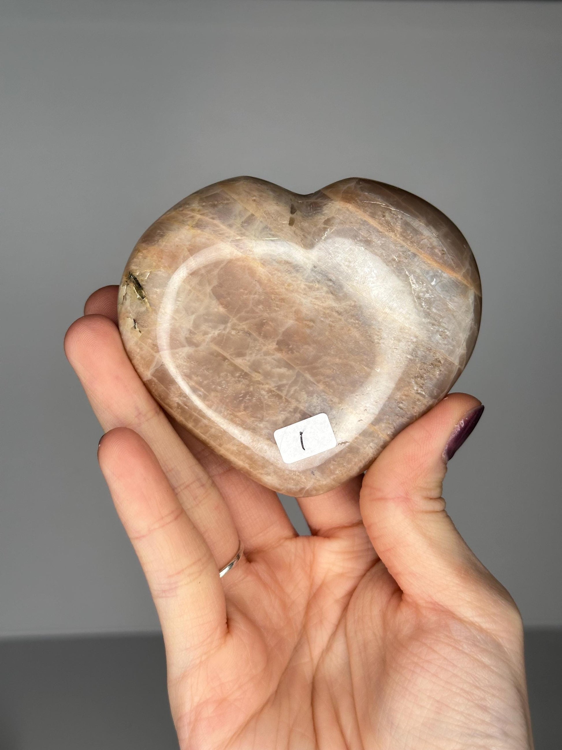 Peach Moonstone Heart | Natural Peach Moonstone Crystal Heart Carving | Polished Mineral Specimen for Collectors Display Decor Accent