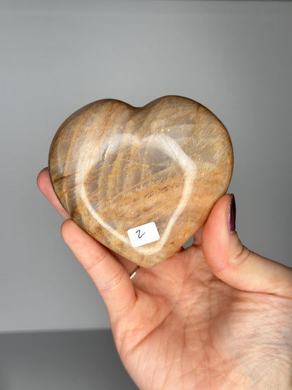 Peach Moonstone Heart | Natural Peach Moonstone Crystal Heart Carving | Polished Mineral Specimen for Collectors Display Decor Accent