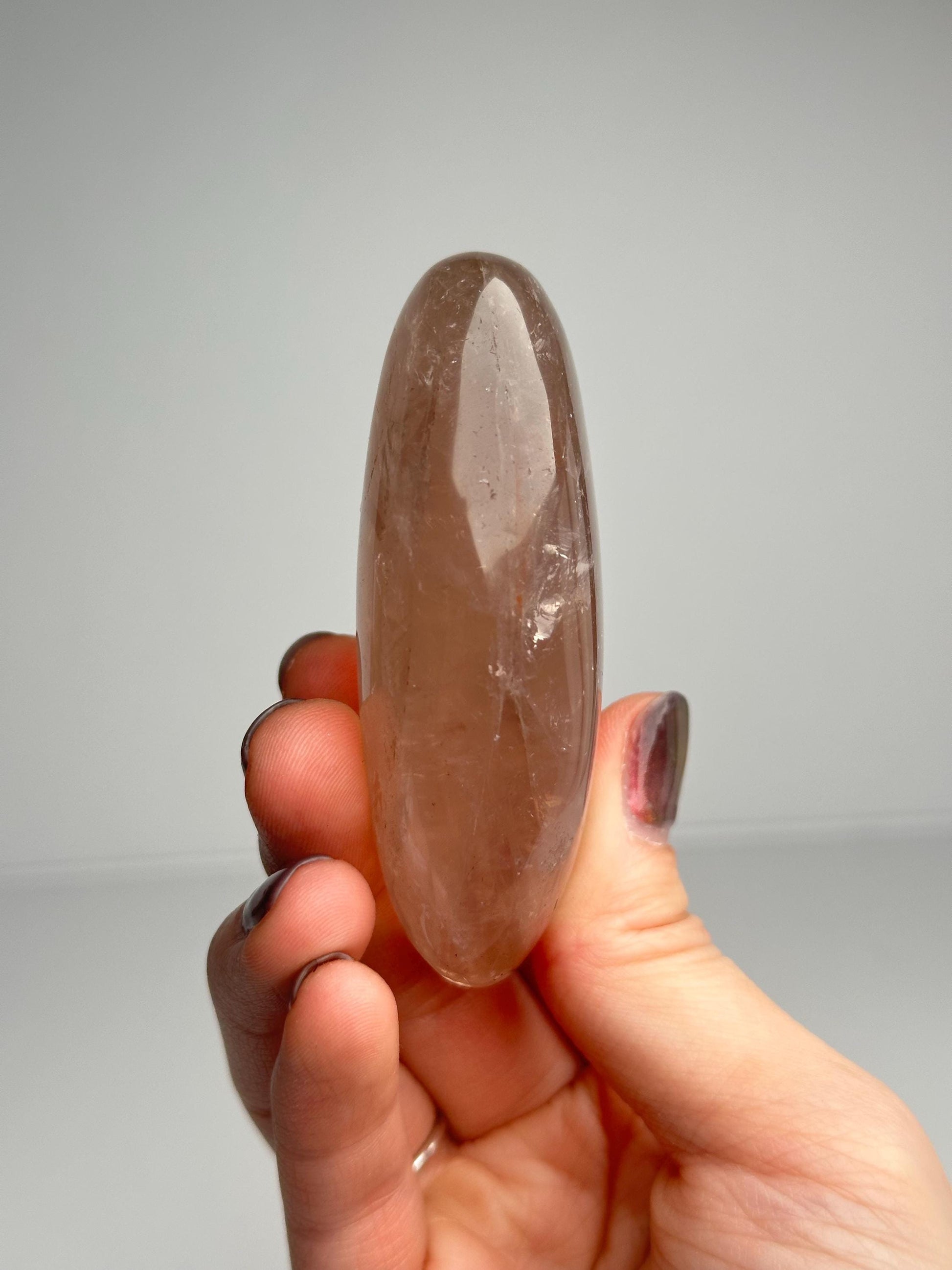 Rose Quartz Palm Stone | Natural Pink Quartz Crystal Hand Stone | Polished Mineral Specimen for Collectors Display Home Decor Accent Piece