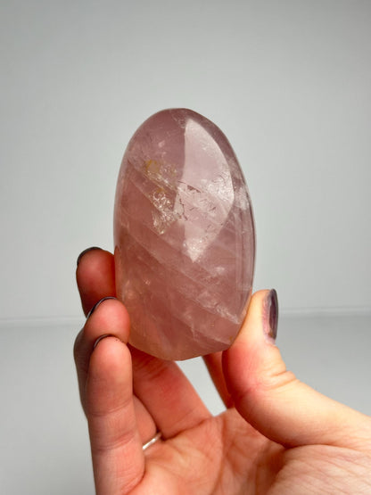 Rose Quartz Freeform | Natural Pink Quartz Crystal Sculpture | Polished Stone Decor Piece for Home Display Aesthetic Shelf Accent